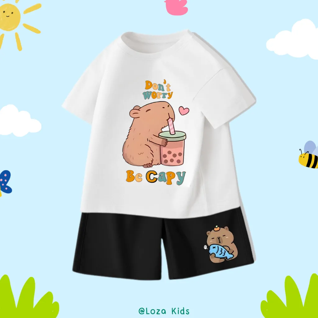 Ảnh Bộ đồ Capybara mẫu mới 2025 cho bé trai - Quần áo bé trai size từ 15-40kg-  Loza Kids SB114 3