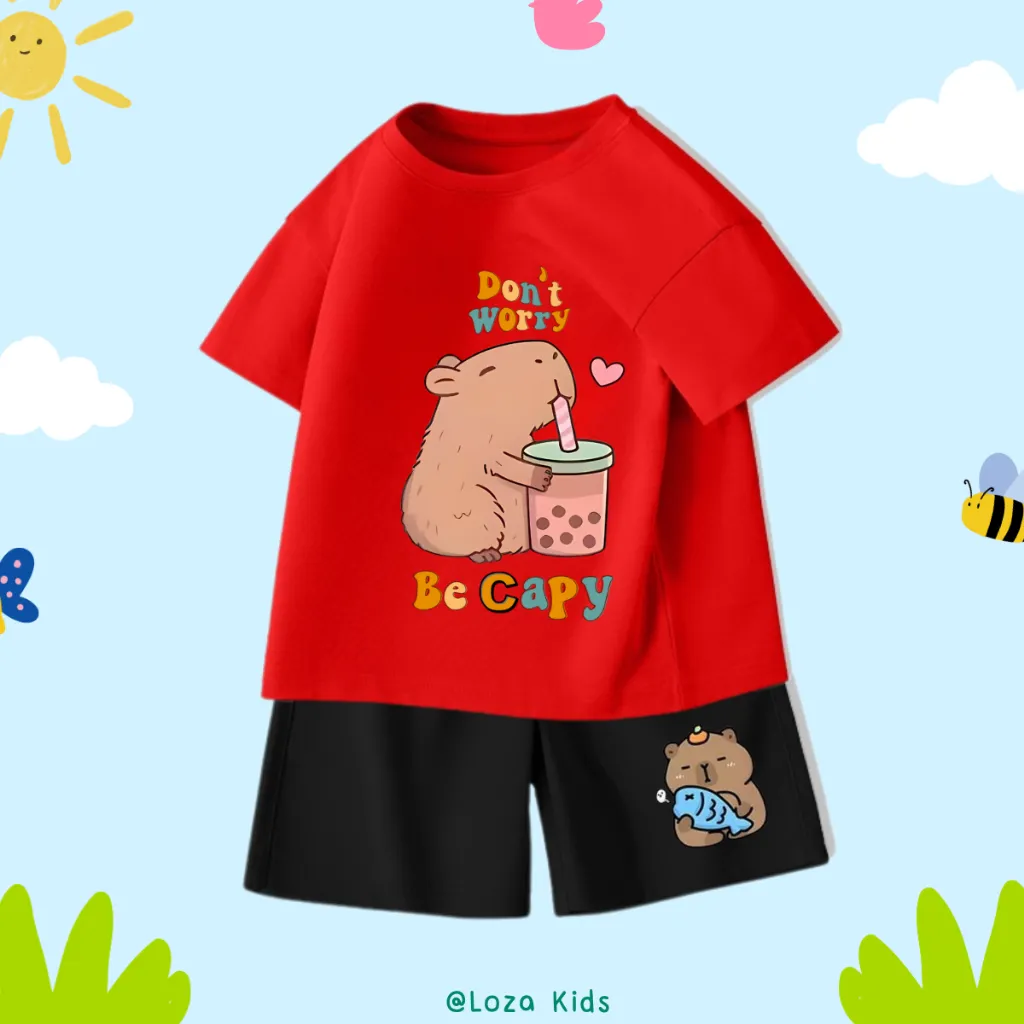 Ảnh Bộ đồ Capybara mẫu mới 2025 cho bé trai - Quần áo bé trai size từ 15-40kg-  Loza Kids SB114 4