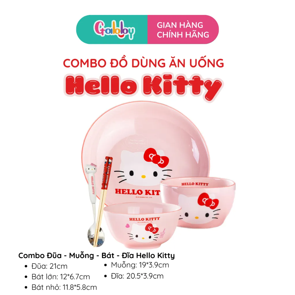 Ảnh Bộ Đồ Dùng Ăn Uống Bát, Dĩa, Muỗng, Đũa Lotso/Kuromi/Kitty/My Melody/Cinnamoroll Cho Bé 4