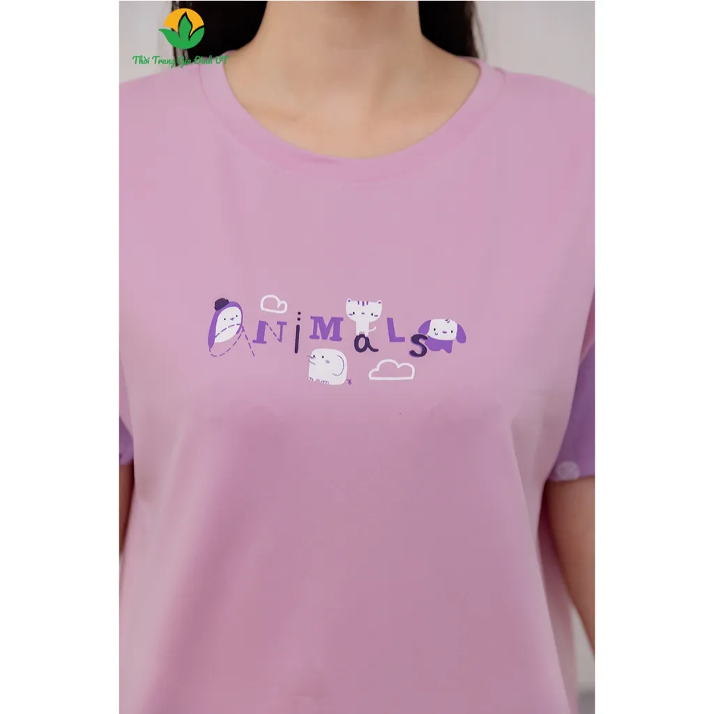Ảnh Bộ đồ mặc nhà nữ chất Cotton dệt kim thời trang Việt Thắng,quần lửng, áo cộc tay - B46.2415 2