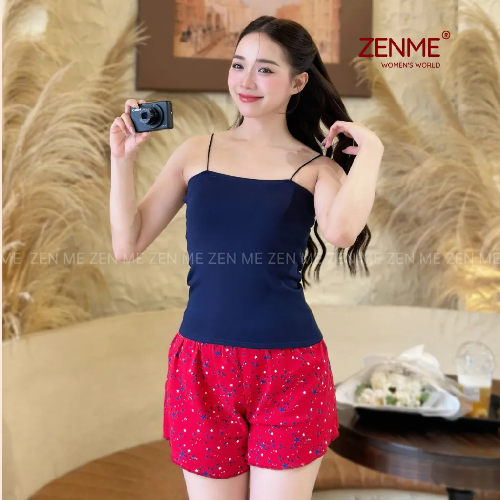 Ảnh Bộ đồ ngủ mặc nhà nữ mùa hè 2 dây chất thun Cotton co giãn BT0324, Zen Me Women's World 1