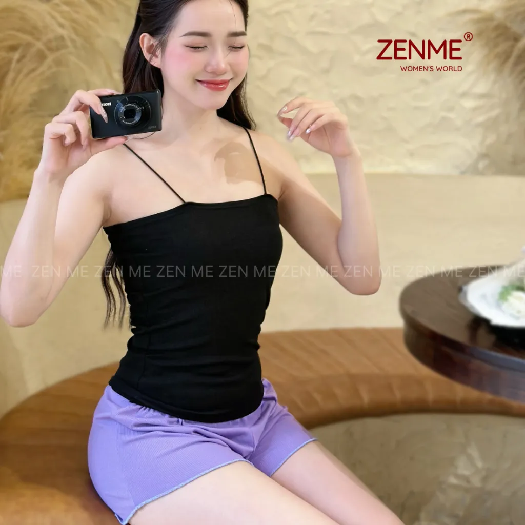 Ảnh Bộ đồ ngủ mặc nhà nữ mùa hè 2 dây chất thun Cotton co giãn BT0324, Zen Me Women's World 2