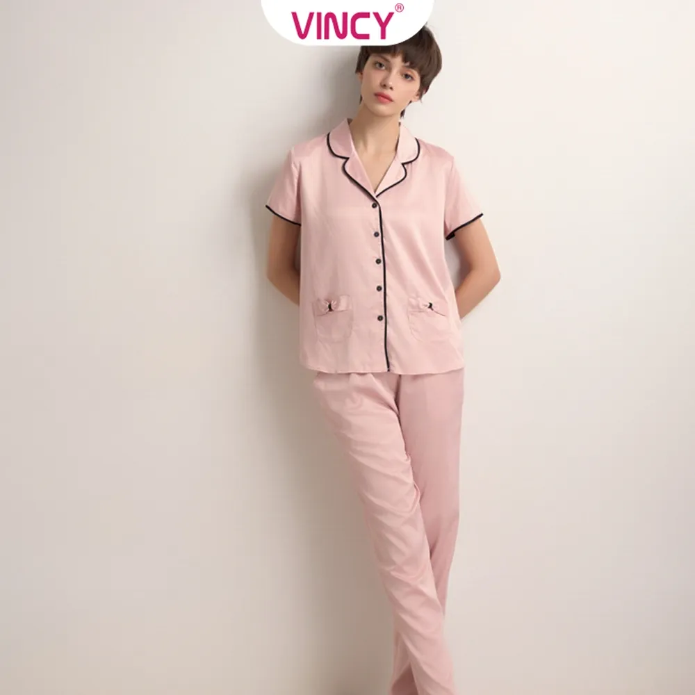 Ảnh Bộ Đồ Satin Dài Nữ Vincy BSD034W11 3
