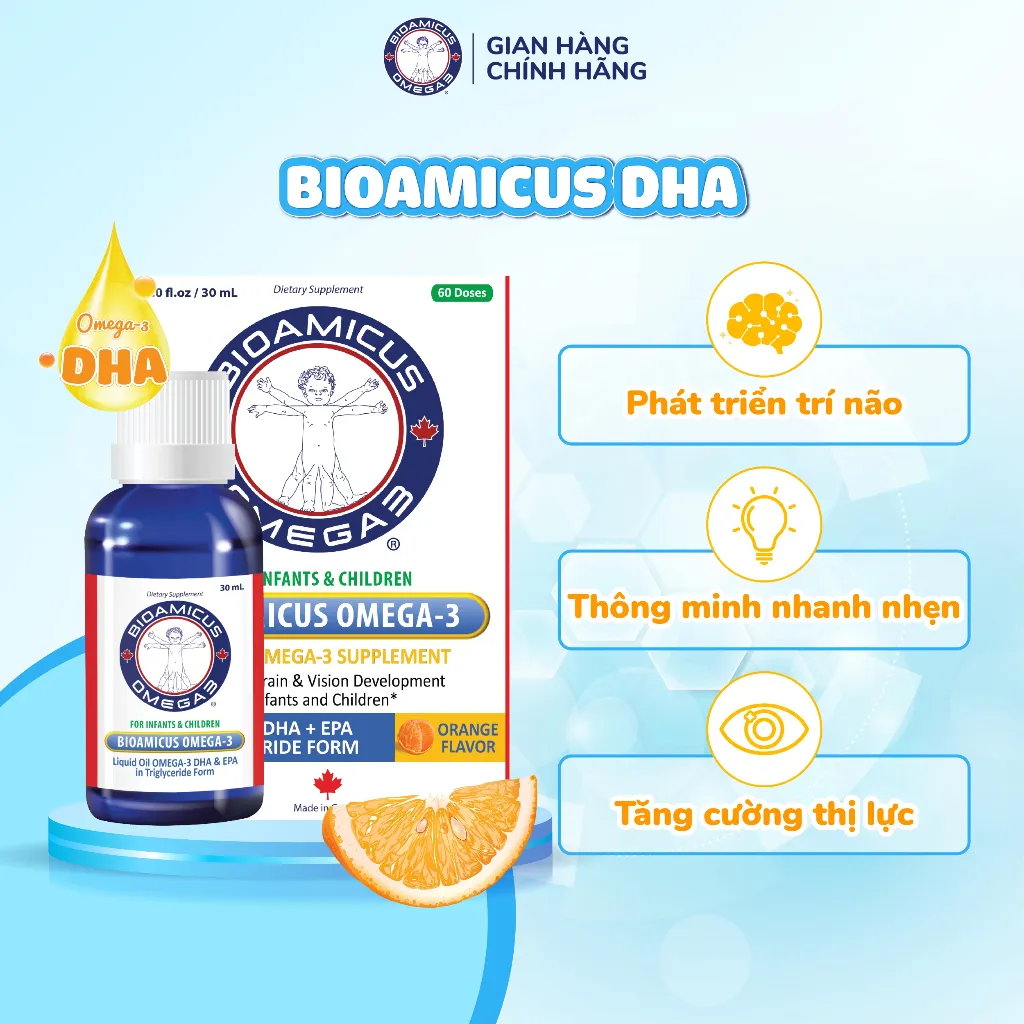 Ảnh Bộ Đôi Cho Bé Cao Lớn Thông Minh - BioAmicus Vitamin D3K2MK7 & BioAmicus Omega-3 DHA 4