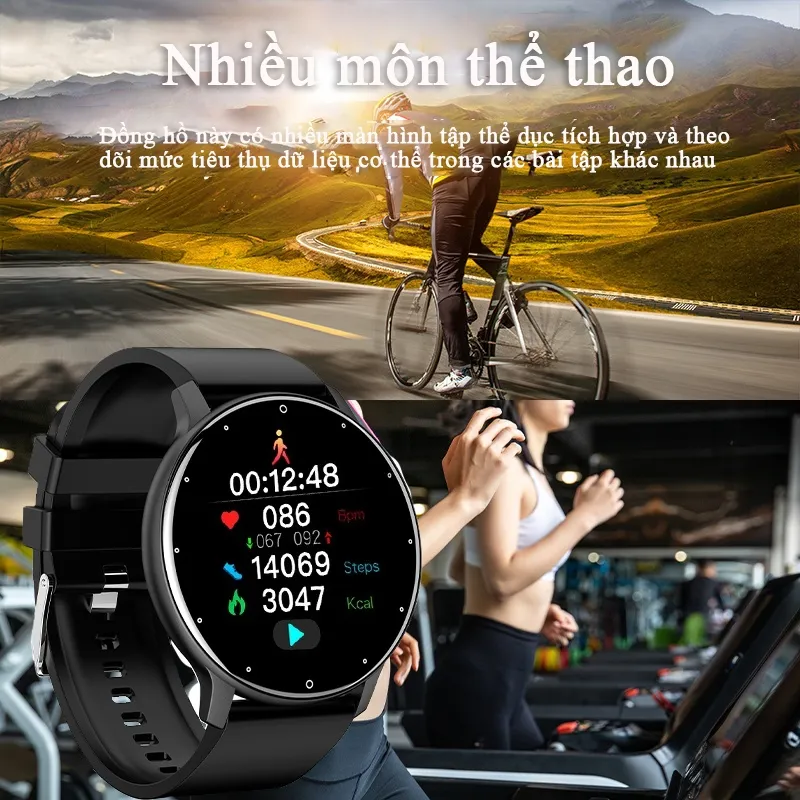 Ảnh Bộ đồng hồ thông minh LIGE giám sát nhịp tim & huyết áp cho nam 3