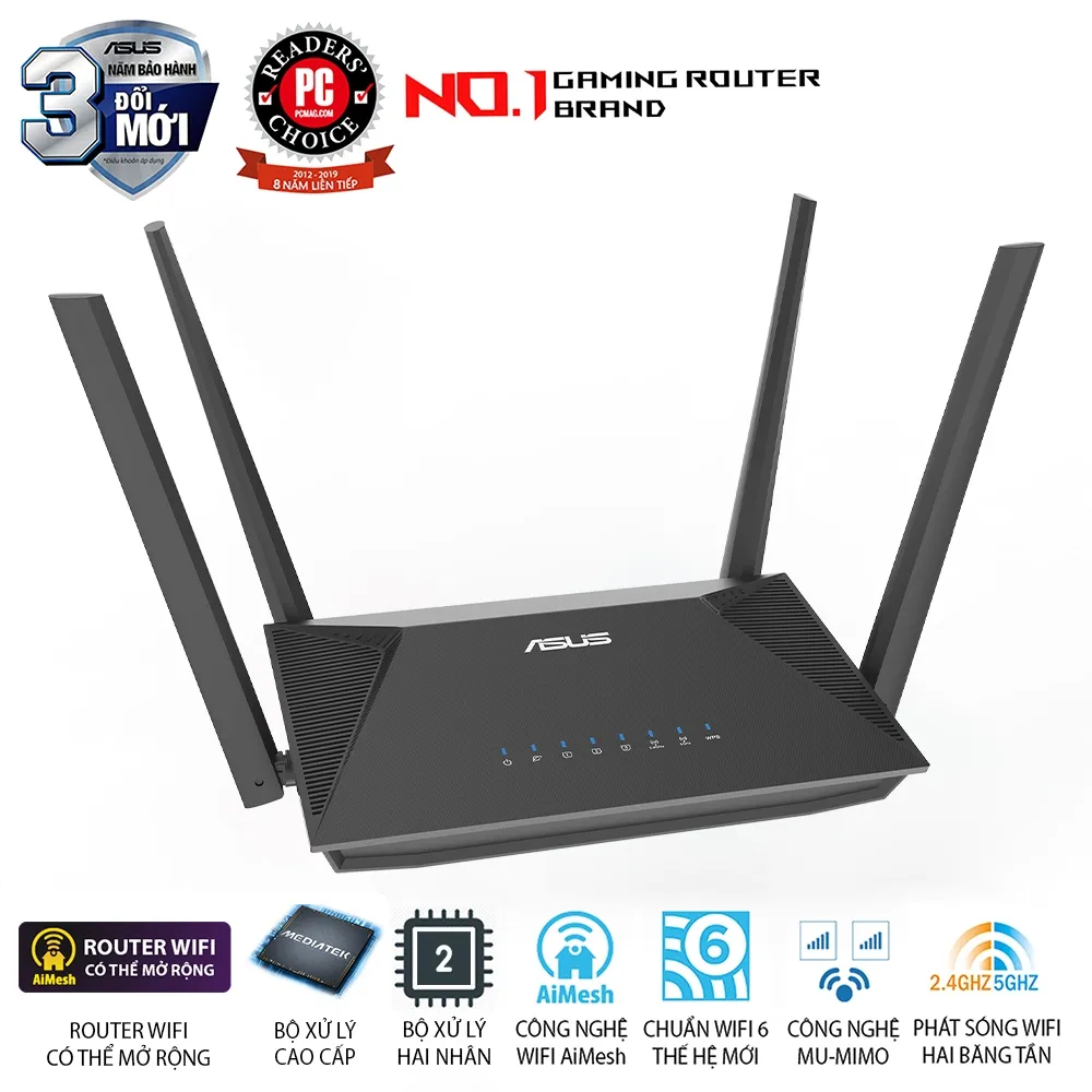 Ảnh BỘ PHÁT WIFI ASUS RT-AX52 ((WIFI 6, CHUẨN AX1800, AIMESH) 2