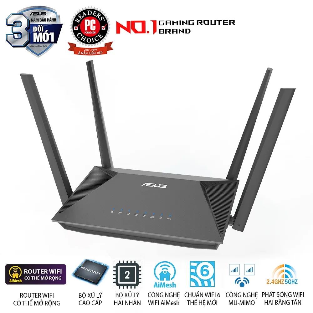 Ảnh BỘ PHÁT WIFI ASUS RT-AX52 ((WIFI 6, CHUẨN AX1800, AIMESH) 3