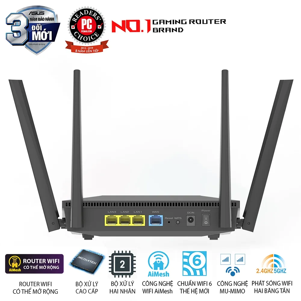 Ảnh BỘ PHÁT WIFI ASUS RT-AX52 ((WIFI 6, CHUẨN AX1800, AIMESH) 4