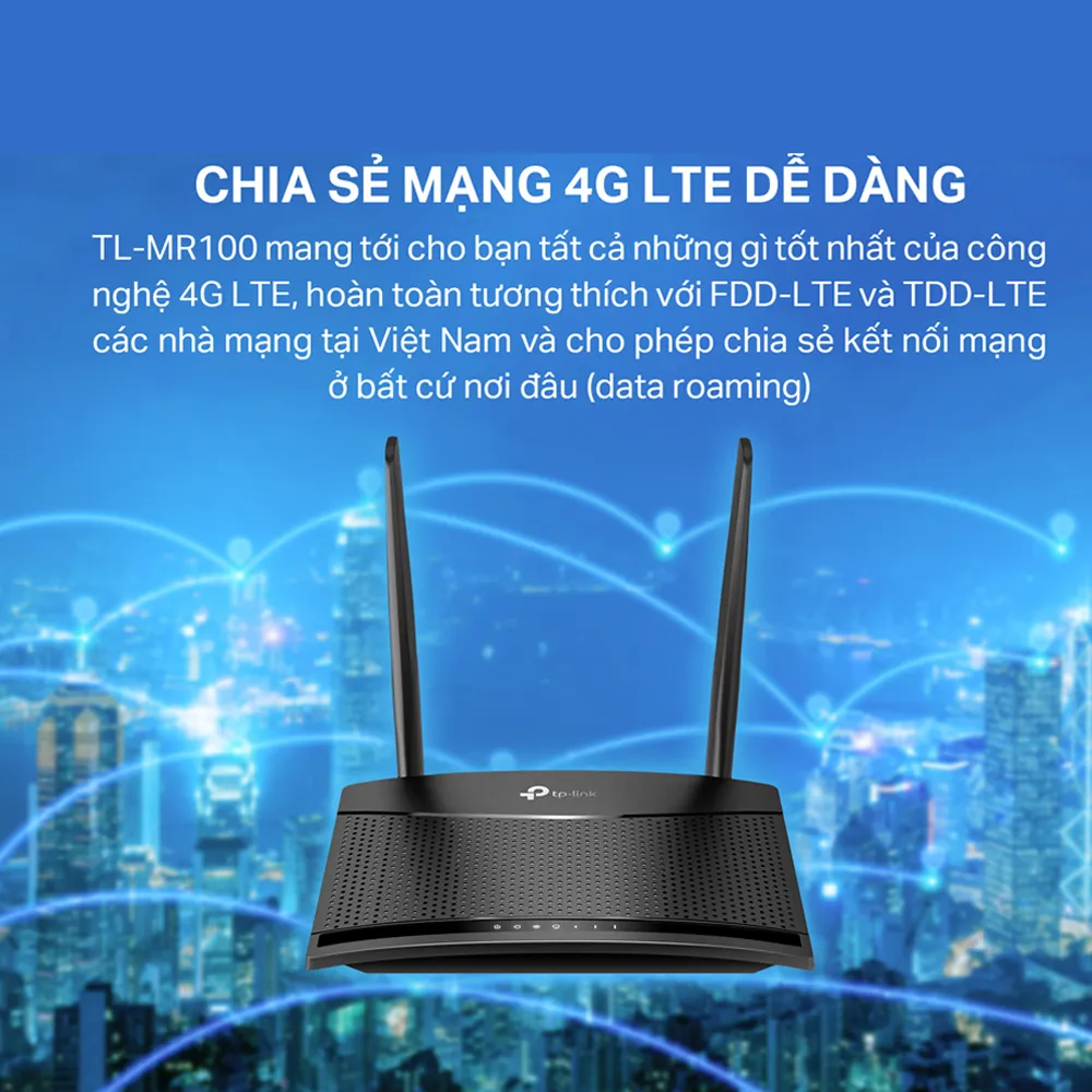 Ảnh Bộ Phát Wifi Di Động TP-Link TL-MR100 / TL-MR105 4G LTE Chuẩn N 300Mbps 4