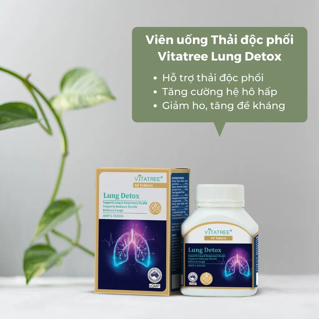 Ảnh Bổ Phổi Úc Vitatree Lung Detox 60 viên Giúp cải thiện các chức năng của Phổi, tăng cường miễn dịch Extaste 2