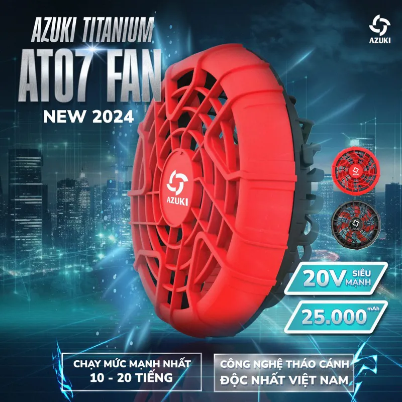 Ảnh Bộ Phụ Kiện AZUKI TITANIUM HOT NHẤT 2025 Dung Lượng Pin 25000mah,Quạt 20V Siêu Đẹp Siêu Bền Bỉ [ BH 12 Tháng ] NIKITO 3
