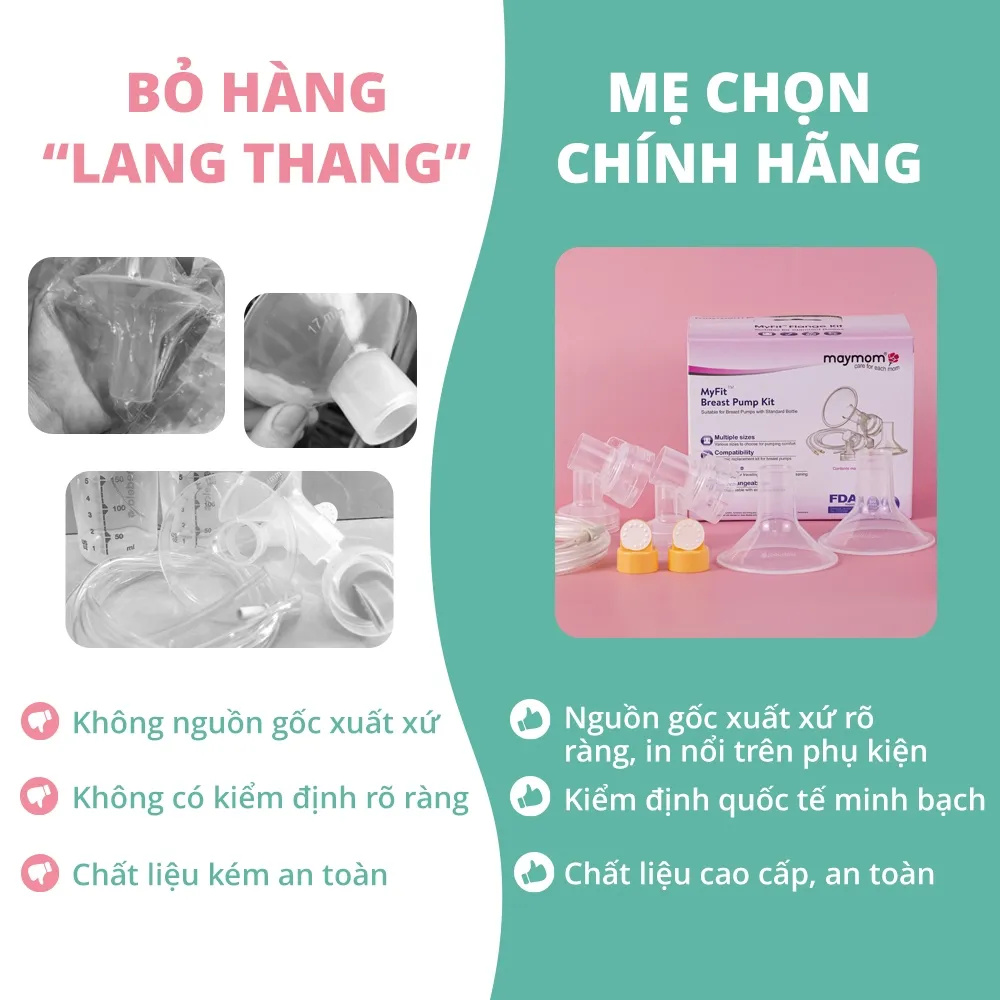 Ảnh Bộ Phụ Kiện Máy Hút Sữa Medela Pump In Style Advanced, Thương Hiệu Maymom, Phễu Size Từ 10-32mm 3