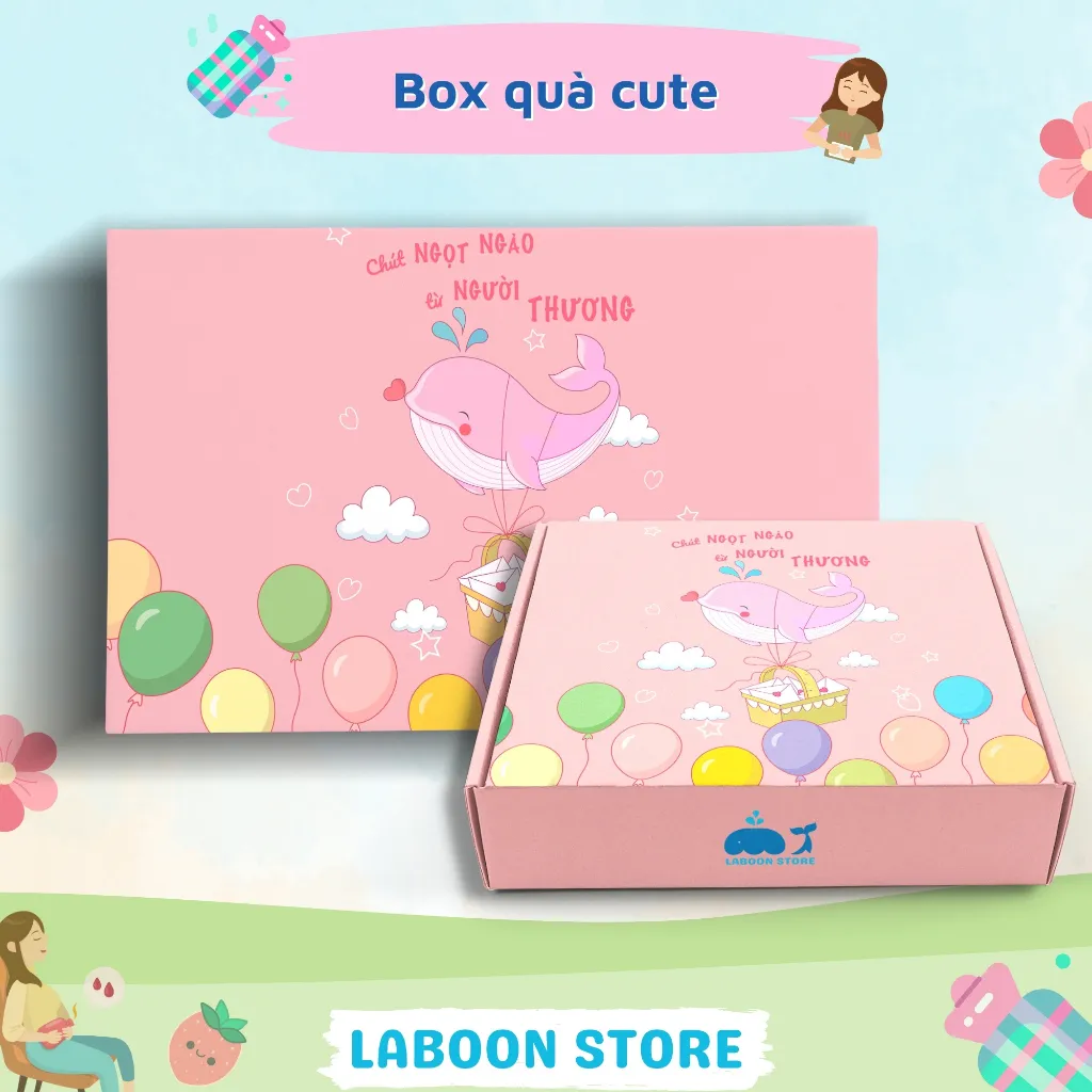 Ảnh Bộ quà tặng bạn gái túi chườm bụng đa năng 1000ml LABOON kèm bình giữ nhiệt và phụ kiện siêu xinh 1