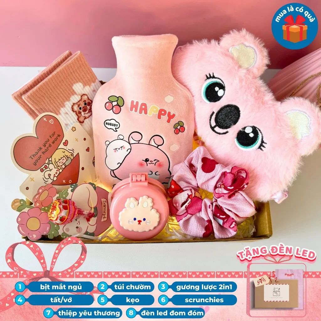 Ảnh Bộ quà tặng túi chườm bụng nóng lạnh ngày dâu Laboon, phiên bản gift box tâm lý 350ml 3