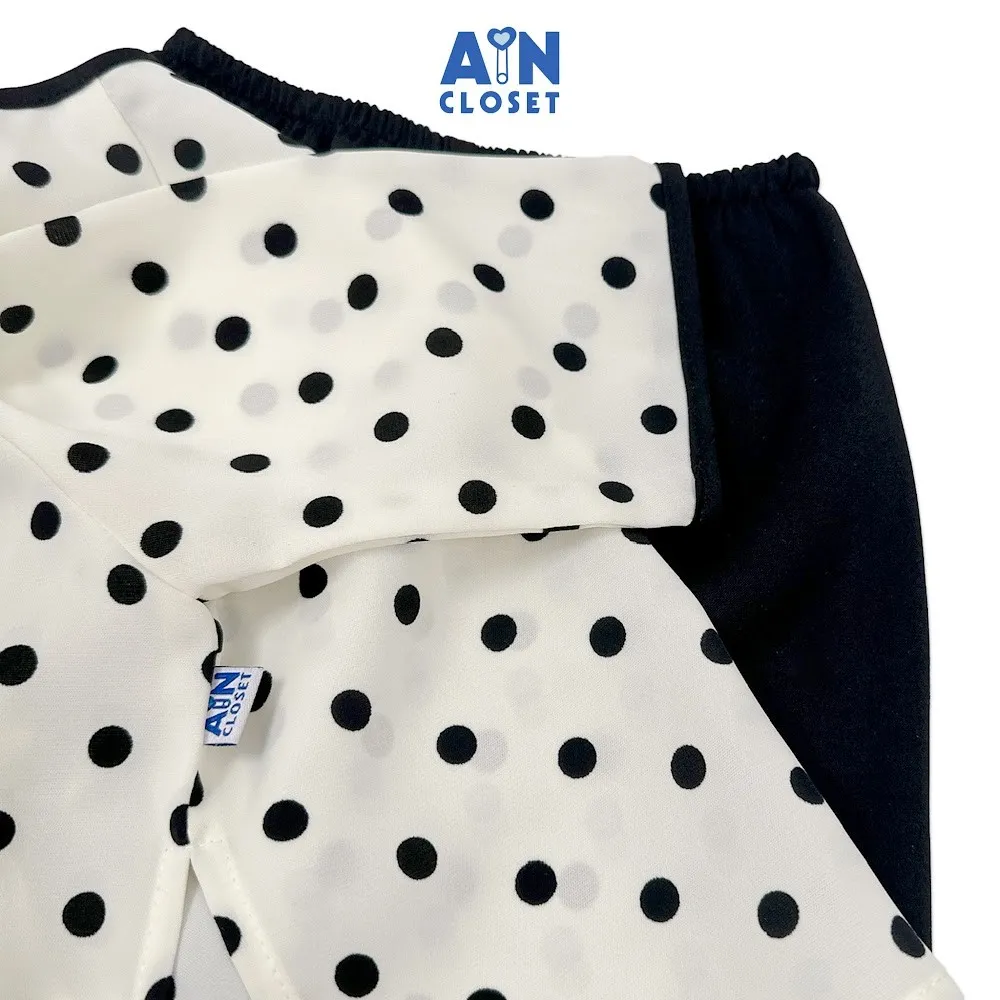 Ảnh Bộ quần áo Bà Ba Dài tay lỡ bé gái hoạ tiết Bi Đen Lụa trượt - AICDBGSGWO6S - AIN Closet 2