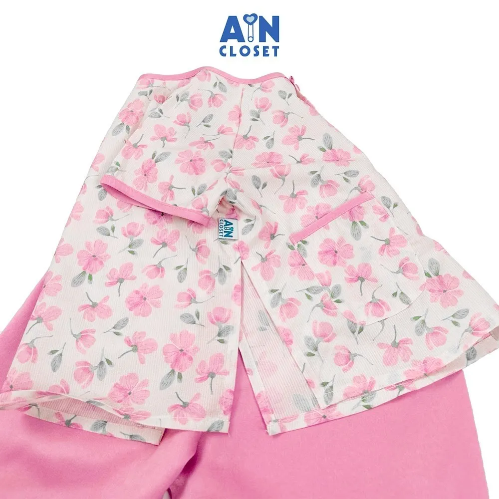 Ảnh Bộ quần áo Bà ba Lửng bé gái họa tiết hoa Cúc Chuồn Hồng lụa tằm - AICDBGPWCIME - AIN Closet 2