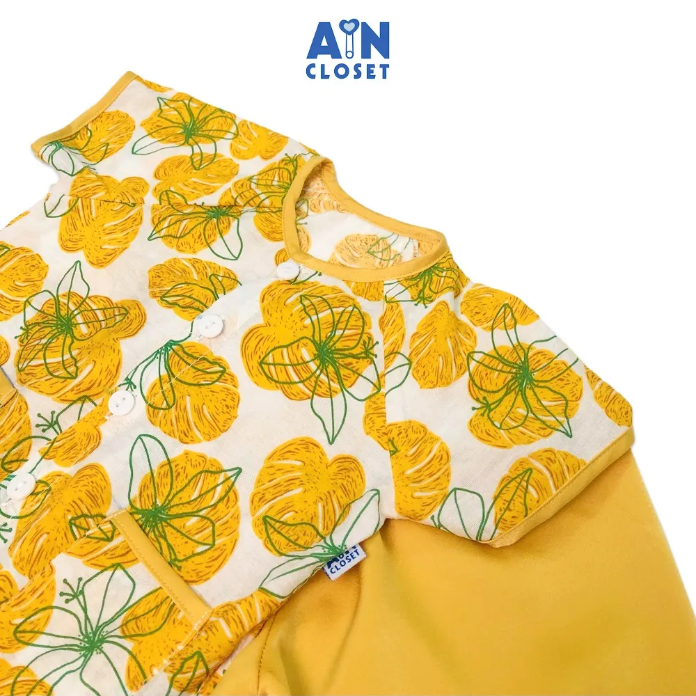 Ảnh Bộ quần áo bà ba lửng bé gái họa tiết Hoa Ly vàng tơ - AICDBGNVFKBV - AIN Closet 2