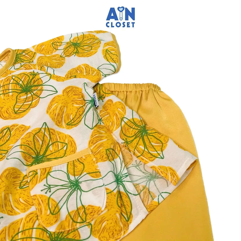 Ảnh Bộ quần áo bà ba lửng bé gái họa tiết Hoa Ly vàng tơ - AICDBGNVFKBV - AIN Closet 3