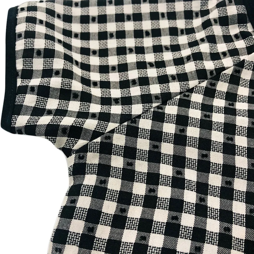 Ảnh Bộ quần áo bà ba lửng unisex họa tiết Caro đen cotton - AICDBTVL1J49 - AIN Closet 3