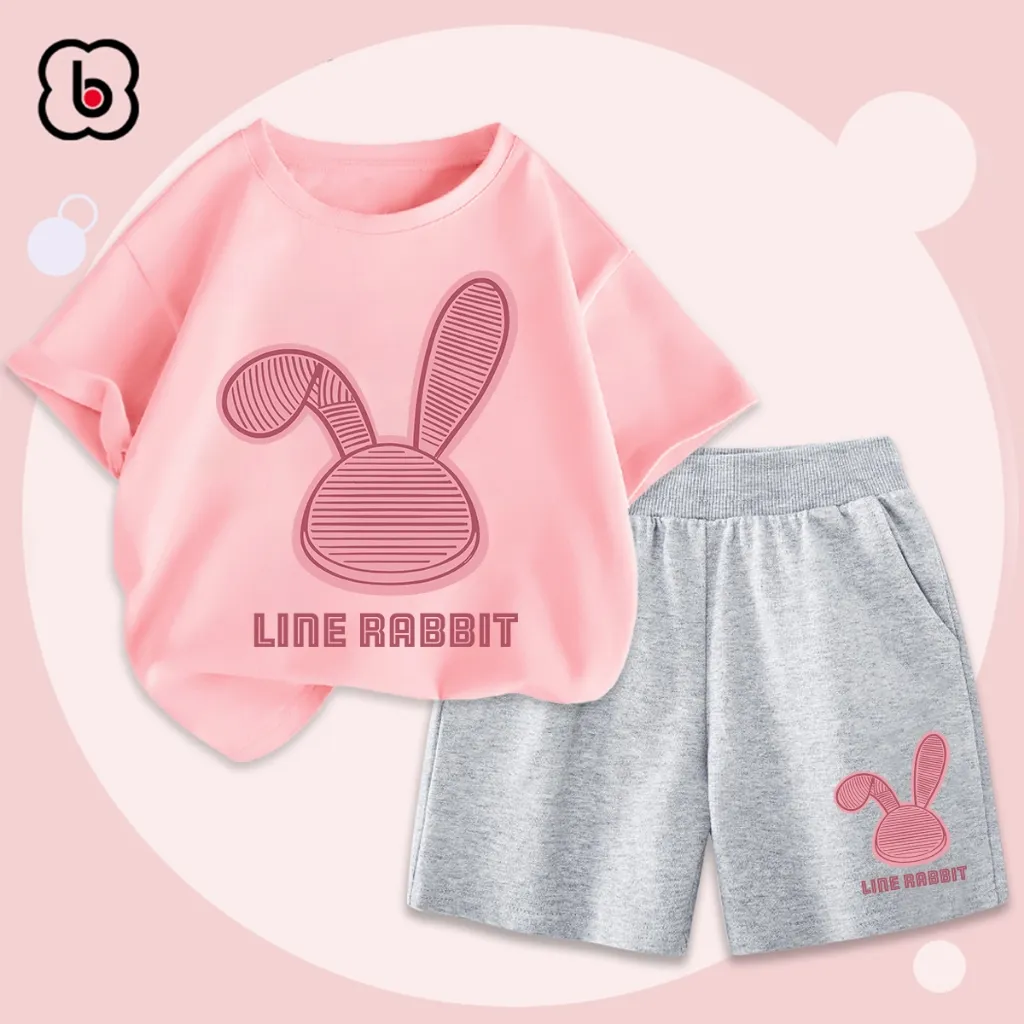 Ảnh Bộ quần áo bé gái BabyloveGO 2025 bộ thun cotton cho bé mềm mịn thoáng mát in hình độc đáo BRB33 3
