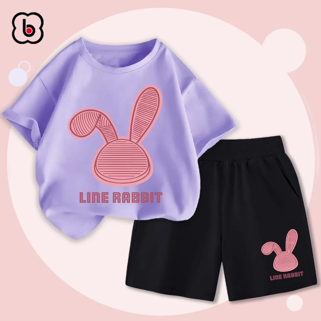 Ảnh Bộ quần áo bé gái BabyloveGO 2025 bộ thun cotton cho bé mềm mịn thoáng mát in hình độc đáo BRB33 4