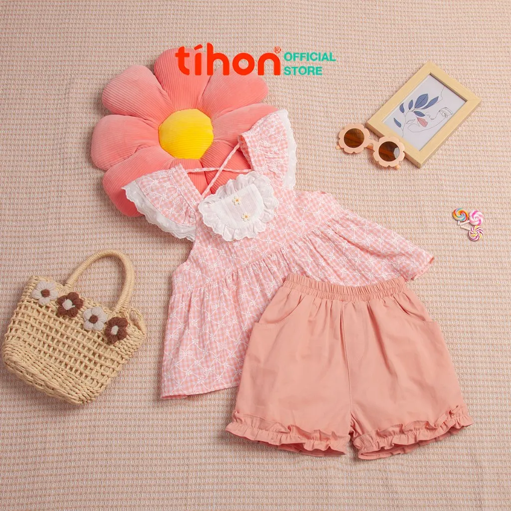 Ảnh Bộ quần áo bé gái TIHON cao cấp phong cách Hàn Quốc cho bé từ 11- 32kg SET0786061 1