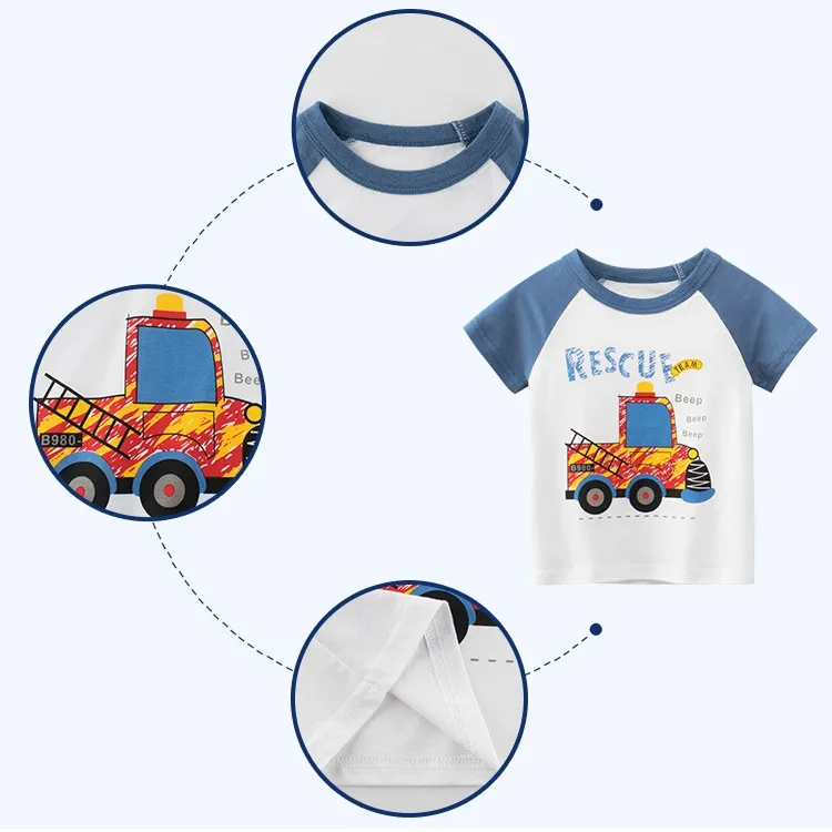 Ảnh Bộ quần áo bé trai cộc tay mùa hè hàn quốc thời trang cho trẻ em 2 đến 8 tuổi SKIDS 2