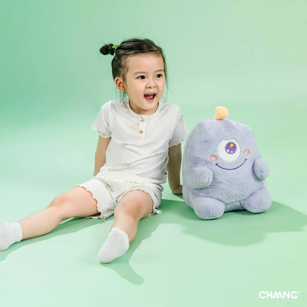 Ảnh Bộ quần áo cộc cổ trụ Monster cho bé gái chất liệu tăm lạnh 4
