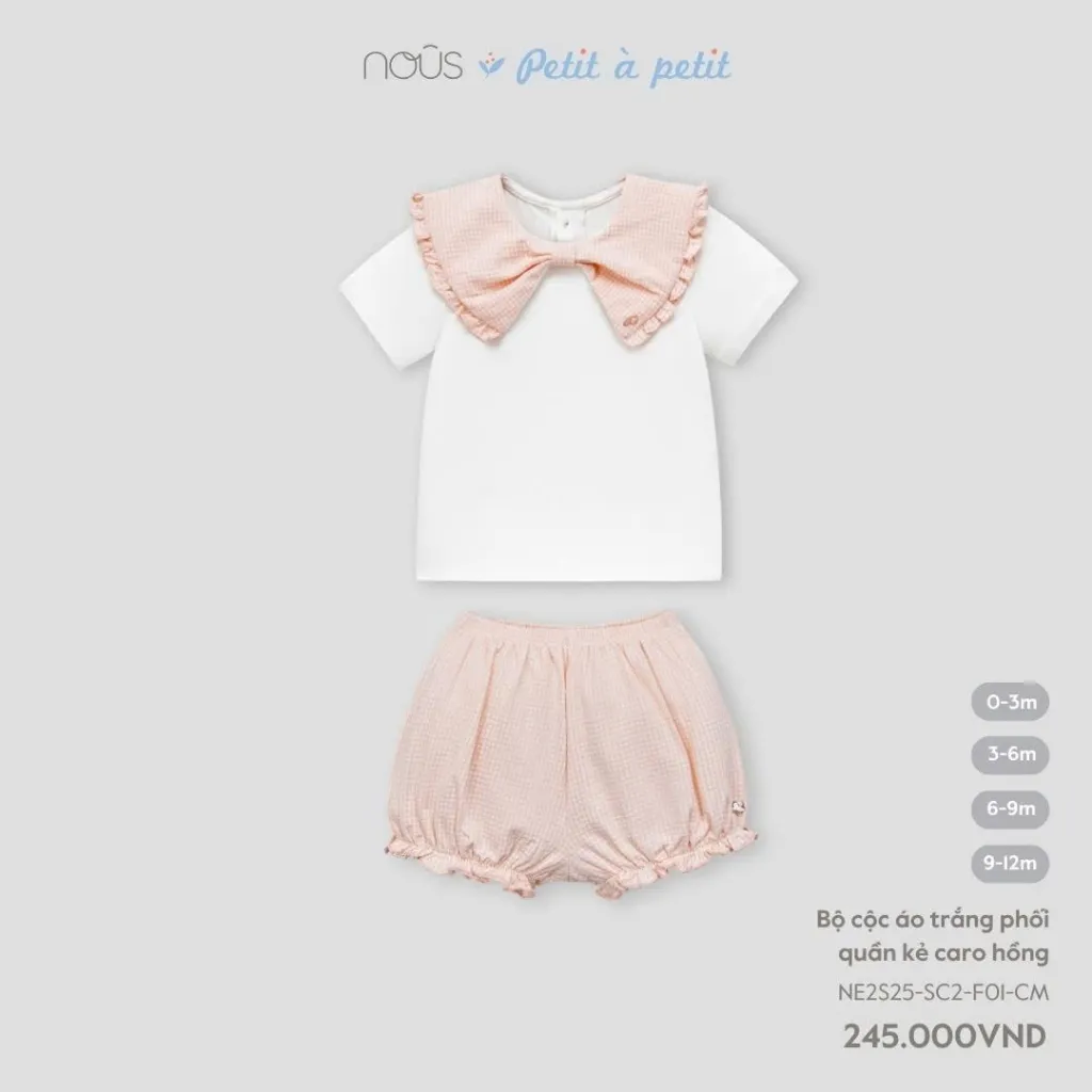 Ảnh Bộ quần áo cộc Nous petit à petit / Premium ( 0 - 2 tuổi ) 3