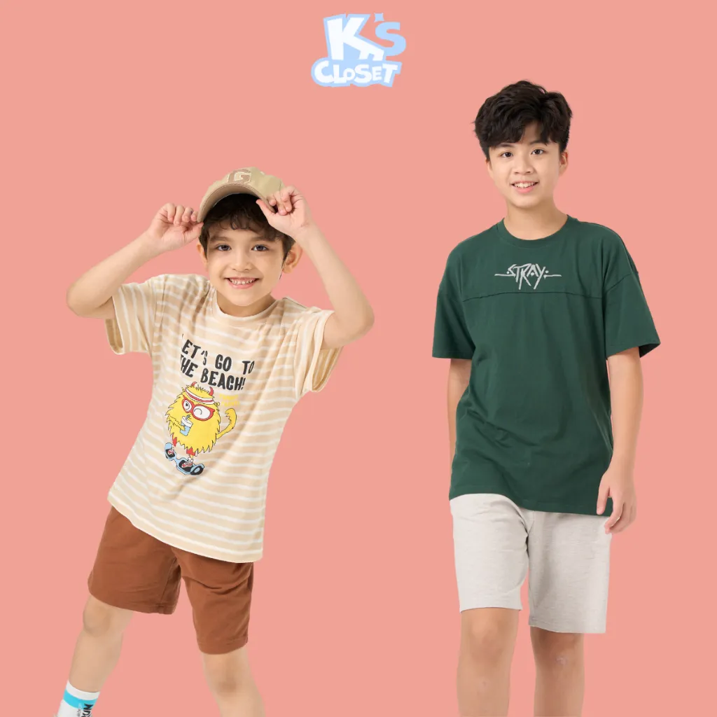Ảnh Bộ Quần Áo Cộc Tay Cho Bé Trai  K'S CLOSET Chất Liệ Cotton Thoáng Mát (2-14 tuổi) E041THS/KT265THS/KT253THS, E020FIS 3