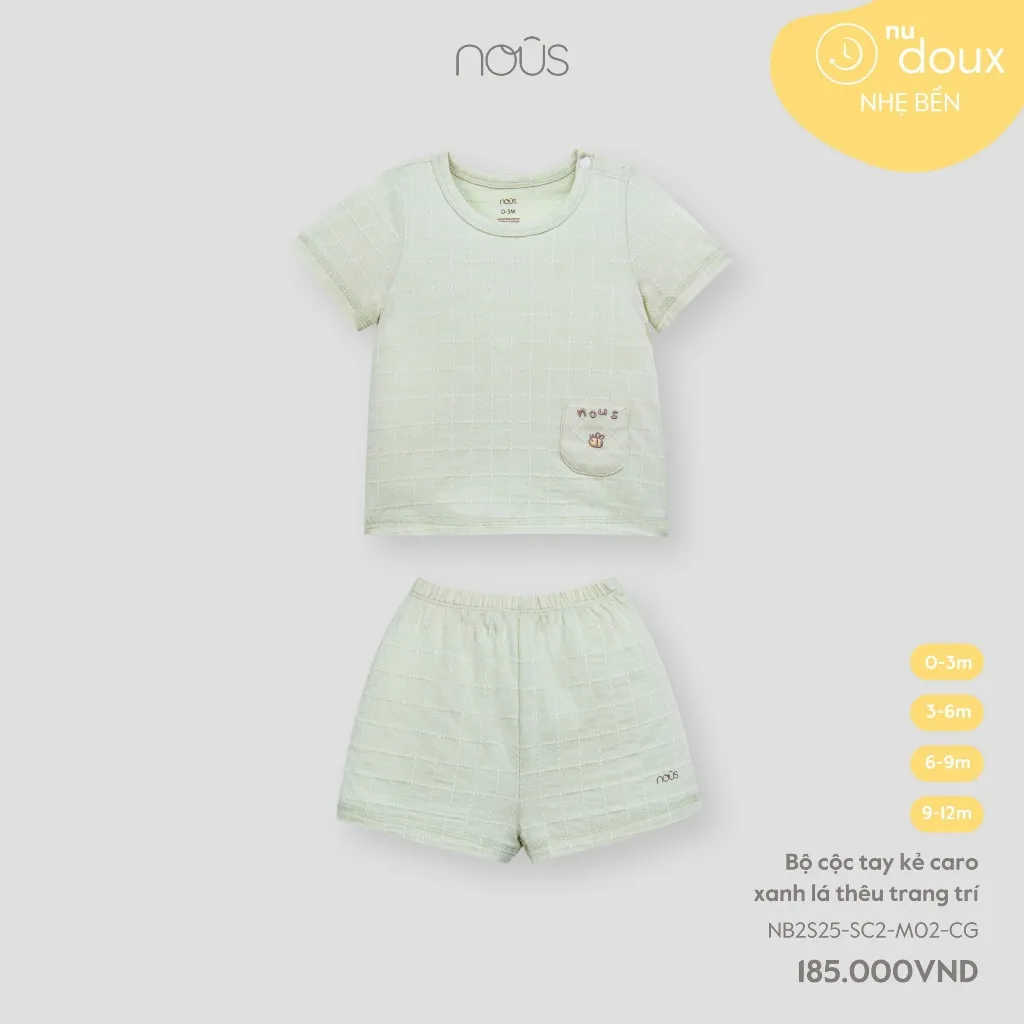 Ảnh Bộ quần áo cộc tay chui đầu Nous ( 0-12 tháng ) 3