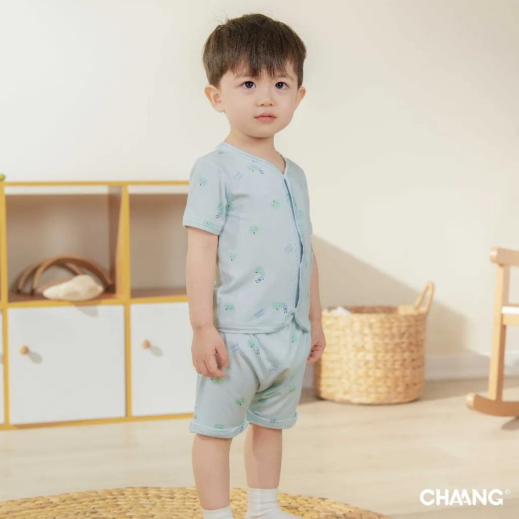 Ảnh Bộ quần áo cộc tay cúc giữa Bloom cho bé gái và bé trai 2