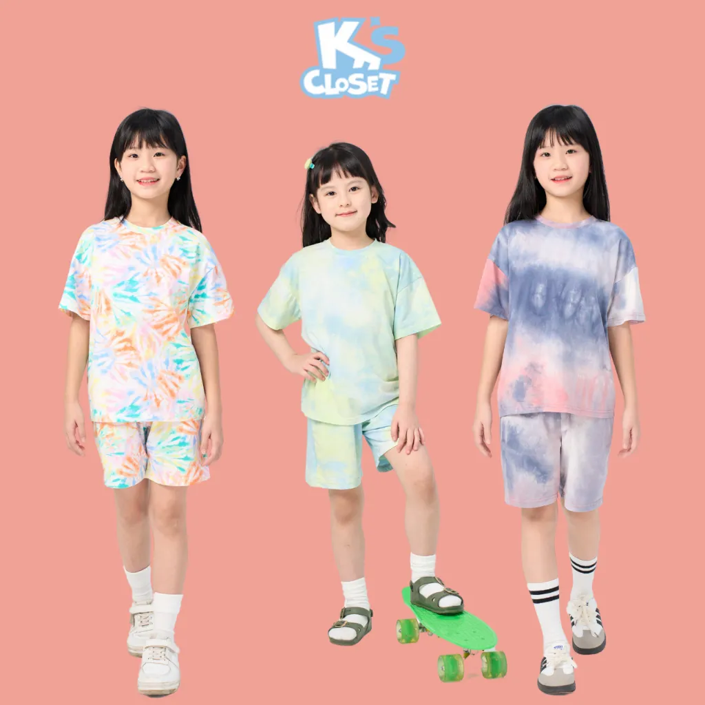 Ảnh Bộ Quần Áo Cộc Tay Hoạ Tiết Loang K'S CLOSET Cho Bé Gái Từ 10-55kg (2-14 T) KT252THS/ E017FOS, KT106FIS 1