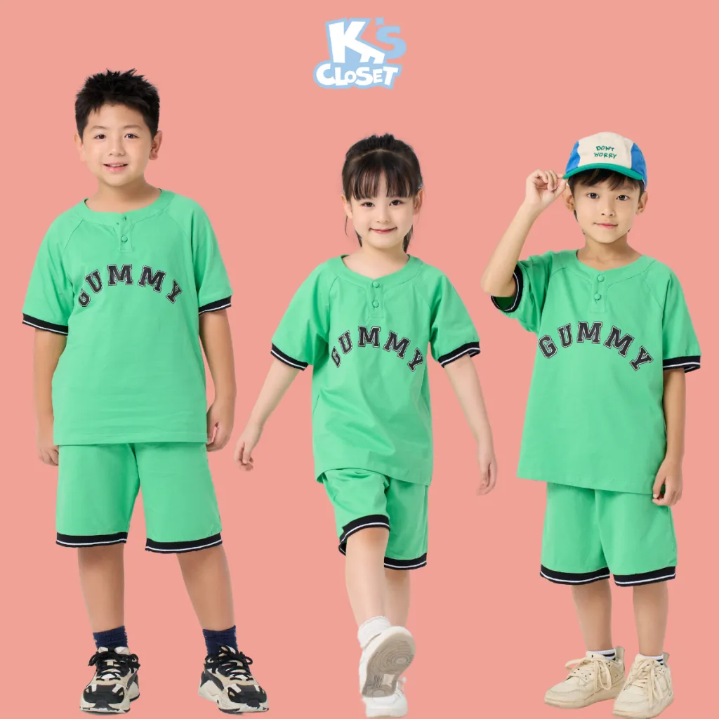 Ảnh Bộ Quần Áo Cộc Tay K'S CLOSET Chất Liệu Cotton Cho Bé Trai và Bé Gái Từ 10-55kg (2-14 tuổi) E006FOS 1