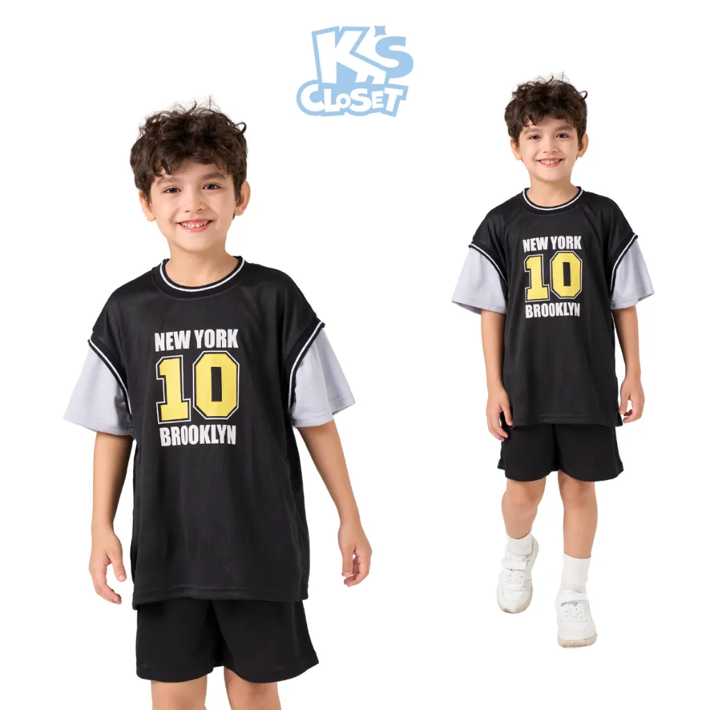 Ảnh Bộ Quần Áo Cộc Tay K'S CLOSET Kiểu Dáng Thể Thao Cho Bé Trai Từ 10-55kg KT33THS/KT29THS/E014FOS/KT69TWS 3