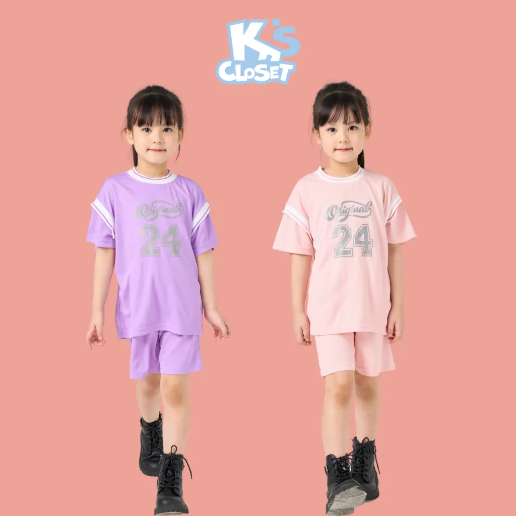 Ảnh Bộ Quần Áo Cộc Tay K'S CLOSET Kiểu Dáng Thể Thao Cho Bé Gái Từ 10-55kg (2-14 tuổi) KT324FOS 1