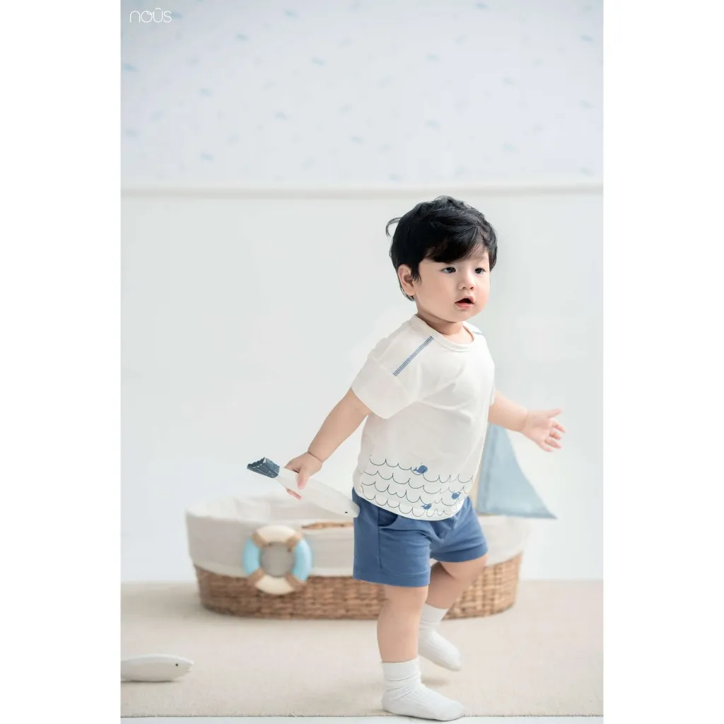 Ảnh Bộ quần áo cộc tay Nous chui đầu / cài thẳng ( 6 tháng - 2 tuổi ) 3