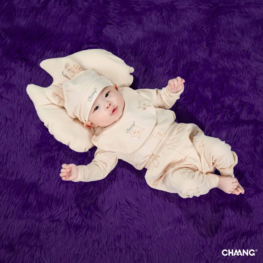 Ảnh Bộ quần áo dài tay cúc giữa Monster cho bé sơ sinh chất liệu tăm lạnh 3