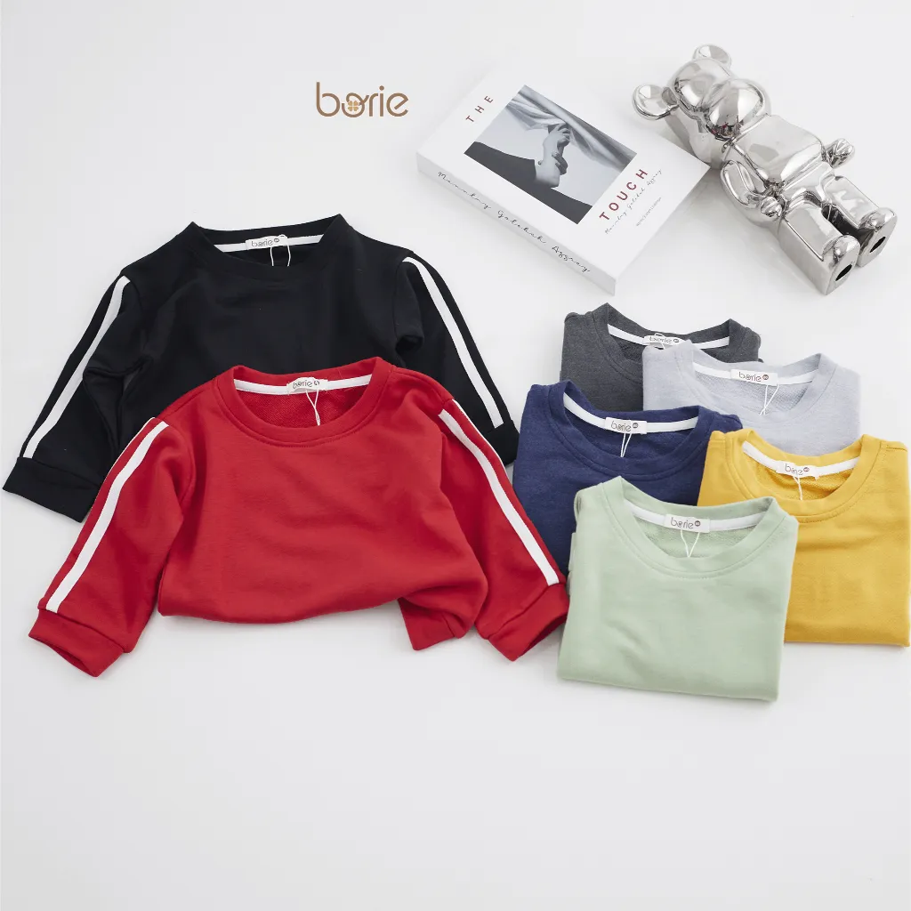 Ảnh Bộ quần áo dài tay thể thao cho bé trai bé gái Borie chất liệu cotton da cá co giãn tốt tạo sự thoải mái khi mặc A006 1