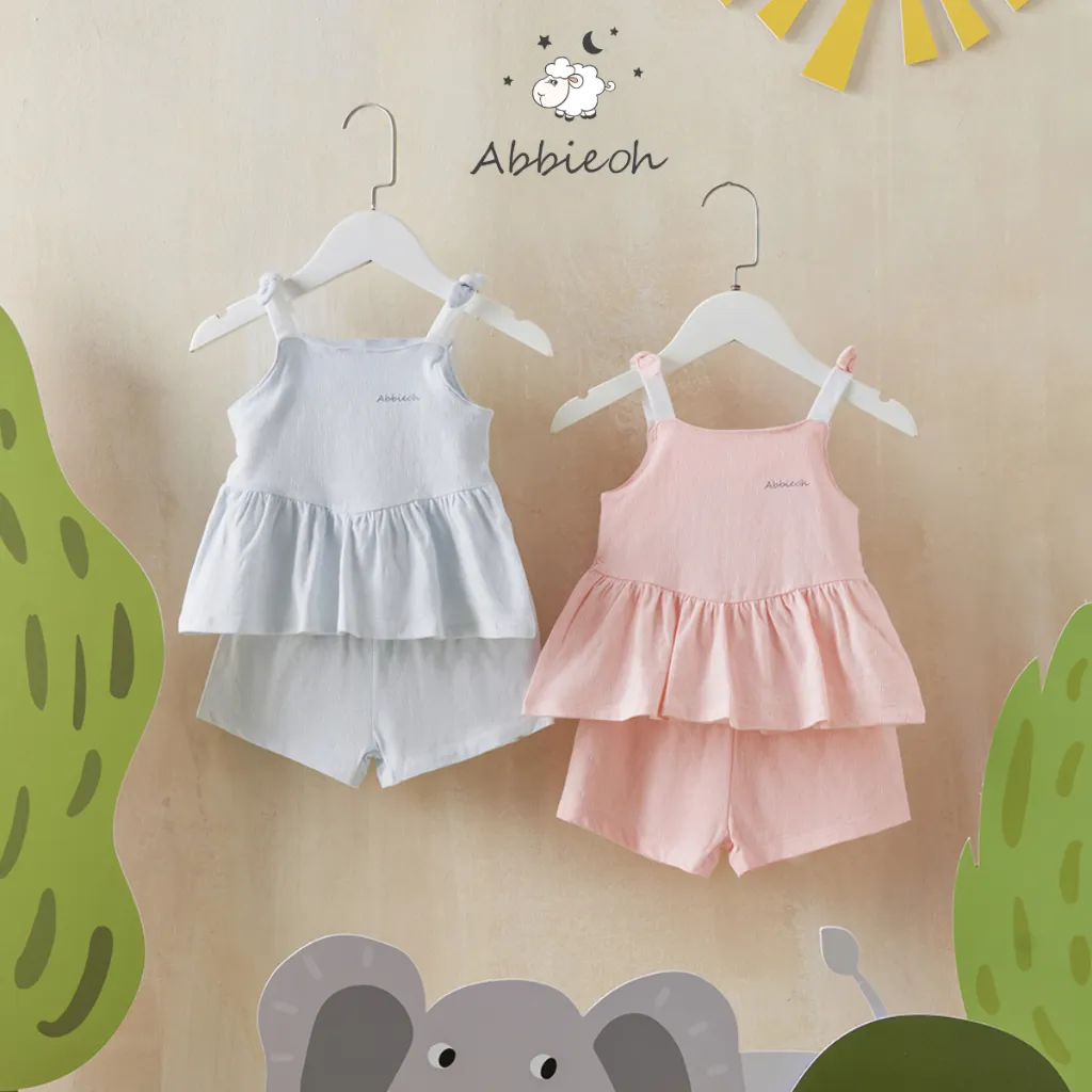Ảnh Bộ quần áo hai dây bé gái ABBIEOH kiểu dáng baby cách điệu cho bé 0-3 tuổi BO767 BO515 BO620 BO770 3