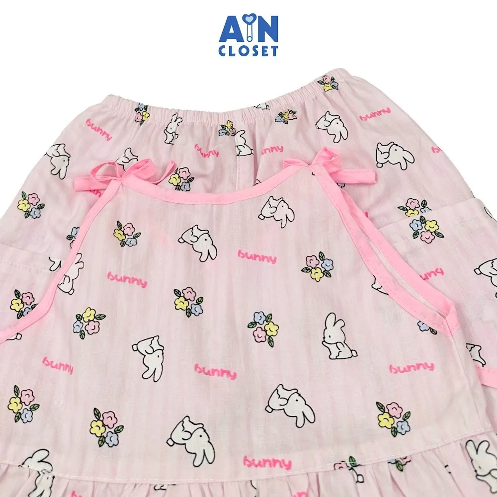 Ảnh Bộ quần áo Ngắn bé gái hoạ tiết Thỏ Bunny Kẻ Hồng Cotton - AICDBGB1HG2D - AIN Closet 2