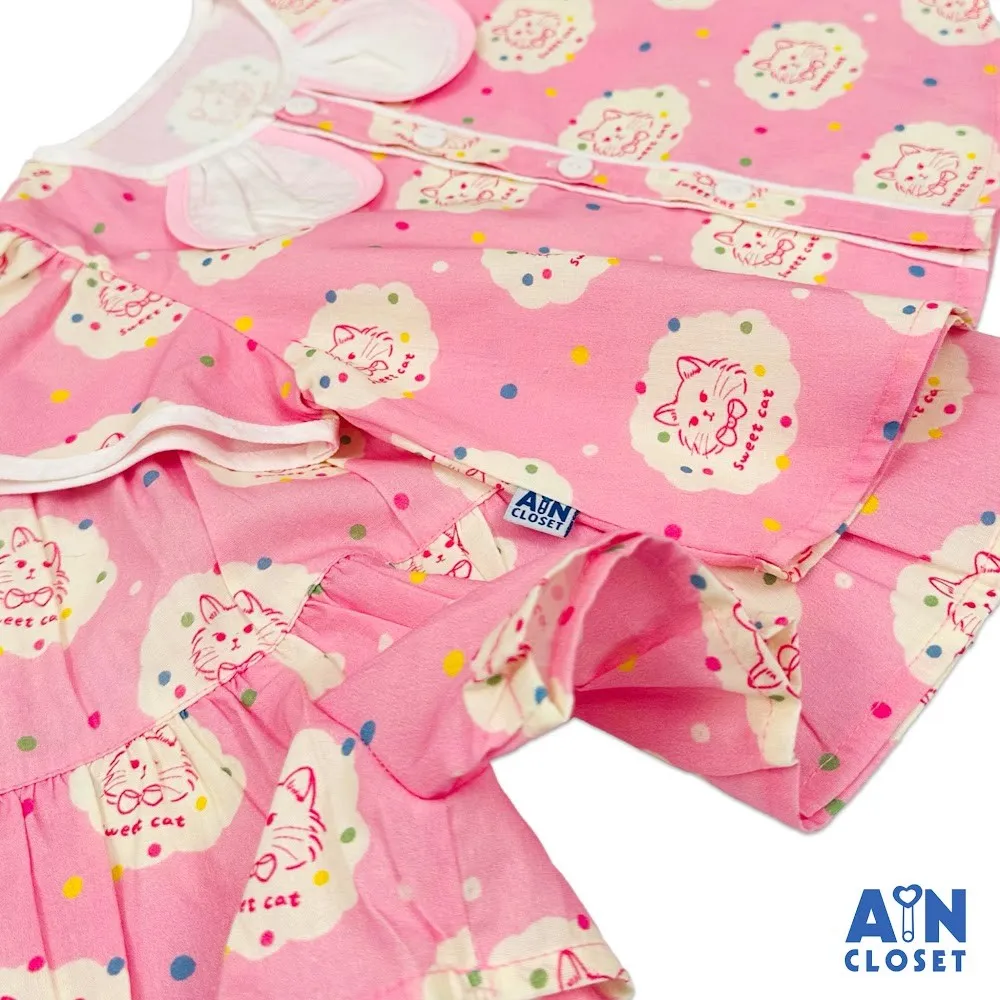 Ảnh Bộ quần áo Ngắn bé gái hoạ tiết Mèo Hồng Cotton - AICDBGTD0POU - AIN Closet 2