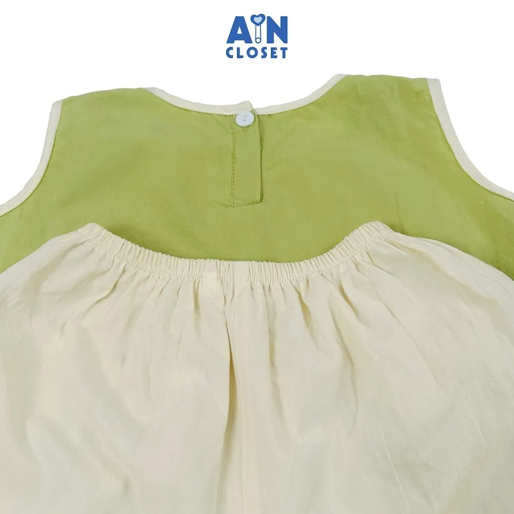 Ảnh Bộ quần áo Ngắn bé gái Họa tiết Túi Tai Gấu Xanh Be cotton - AICDBGJHX7QA - AIN Closet 2