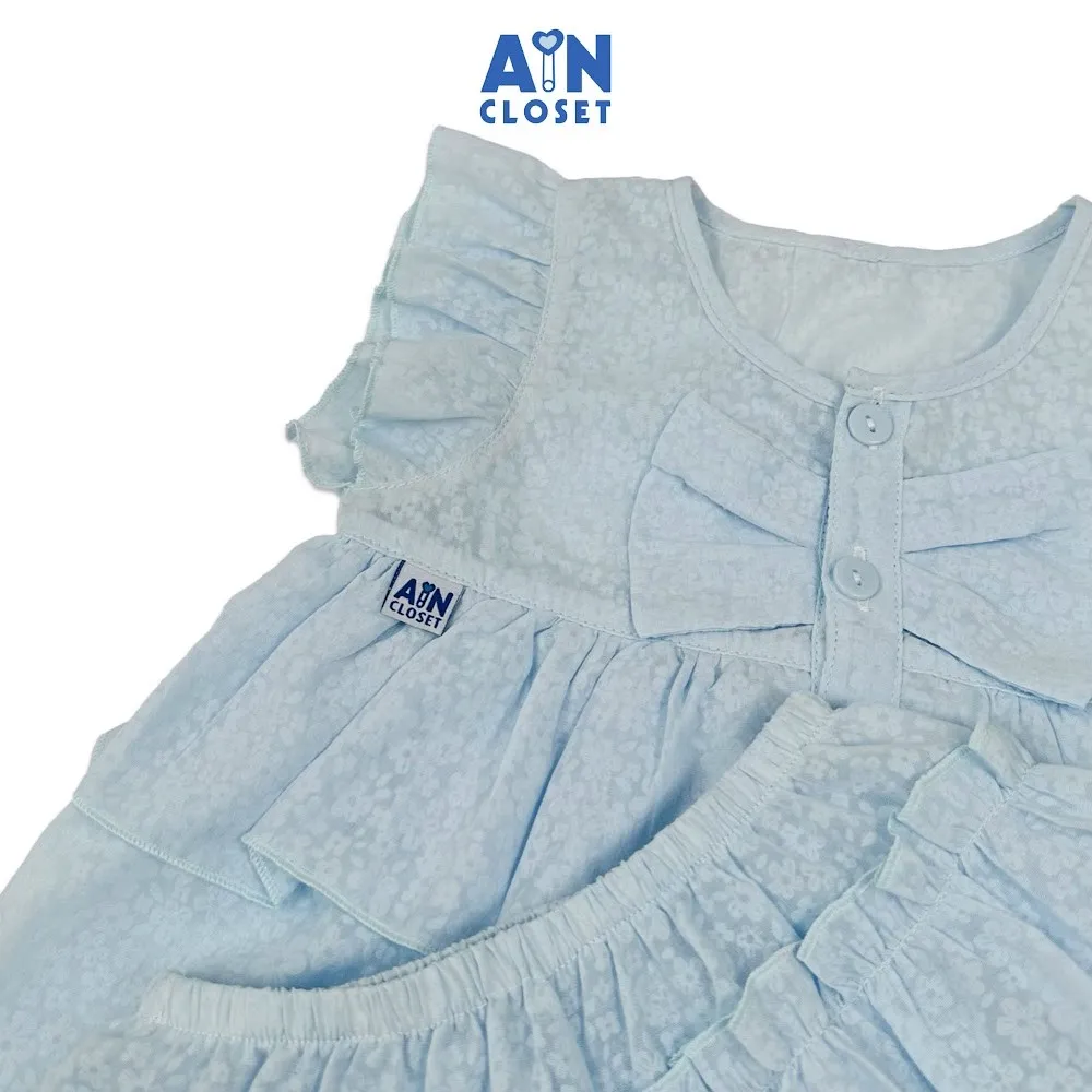 Ảnh Bộ quần áo Ngắn bé gái hoạ tiết Nơ Xanh Dương Cotton boi - AICDBGXJLPA8 - AIN Closet 2
