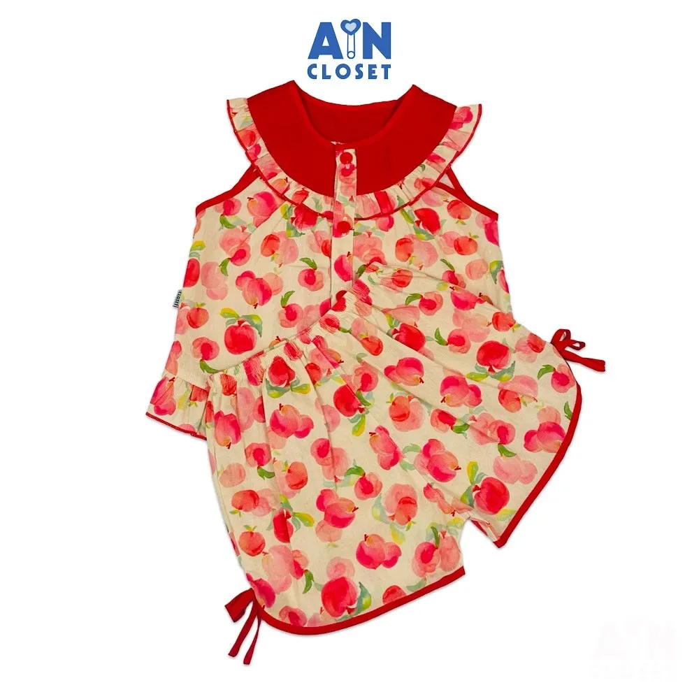 Ảnh Bộ quần áo Ngắn bé gái họa tiết Đào Đỏ Cotton - AICDBGCELHHH - AIN Closet 1