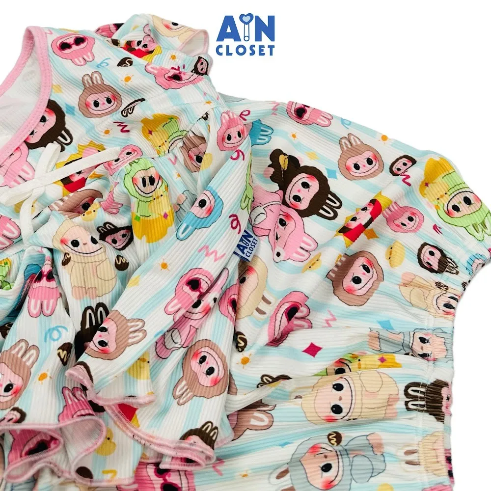 Ảnh Bộ quần áo Ngắn bé gái hoạ tiết Thỏ Labubu Thun cotton - AICDBG94HUM0 - AIN Closet 2