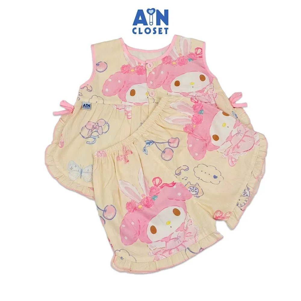 Ảnh Bộ quần áo Ngắn bé gái hoạ tiết Thỏ Vàng Melody Cotton - AICDBGBGKA3E - AIN Closet 1