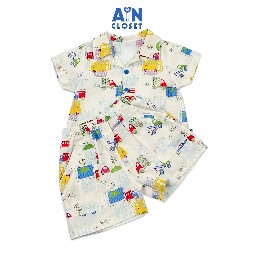 Ảnh Bộ quần áo ngắn bé trai họa tiết Xe Beep cotton - AICDBTQOXNDP - AIN Closet 1