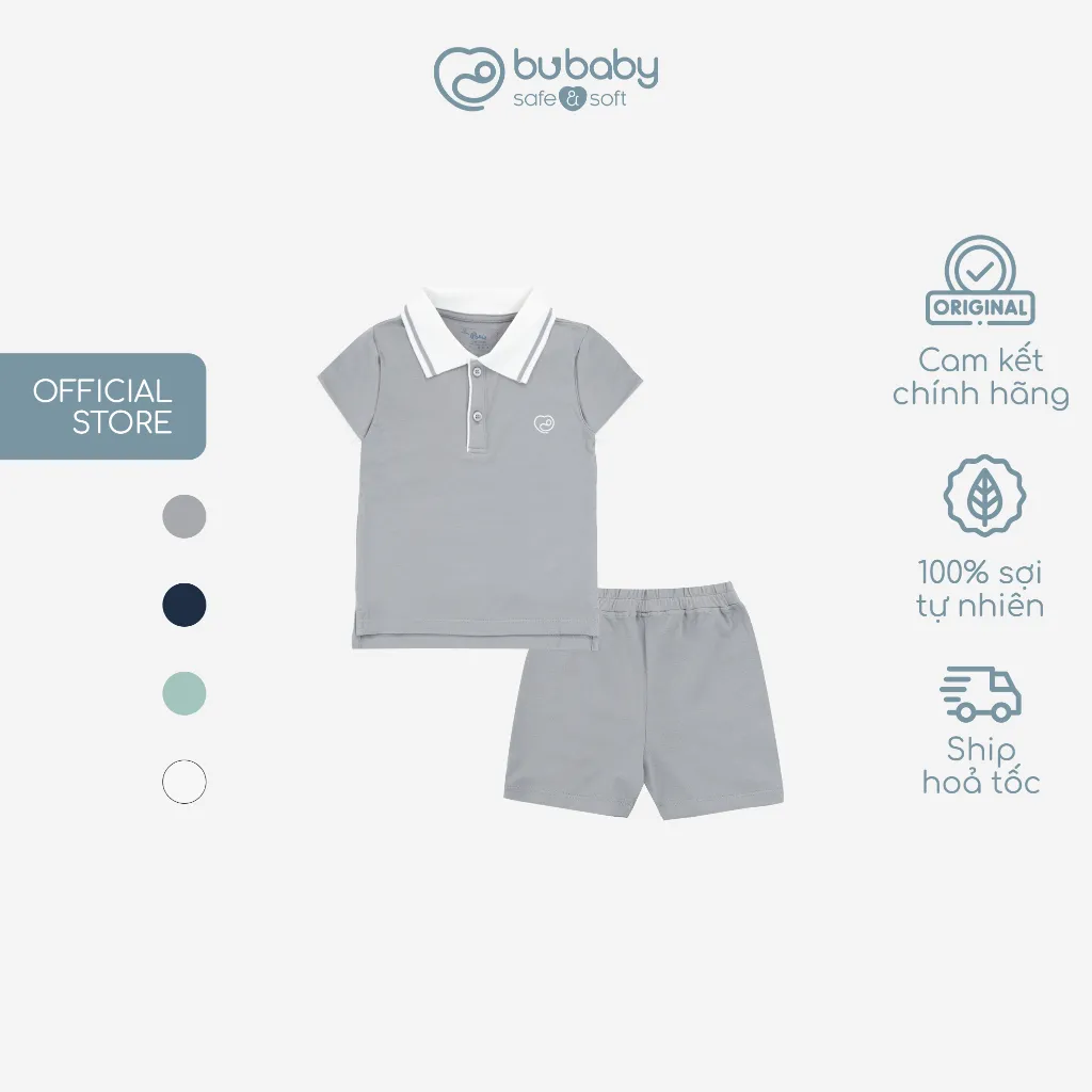 Ảnh Bộ quần áo ngắn tay cổ Polo BU Baby cho bé chất liệu sợi tre và bông hữu cơ - Ponie BPN130308 | Quần áo chính hãng 1