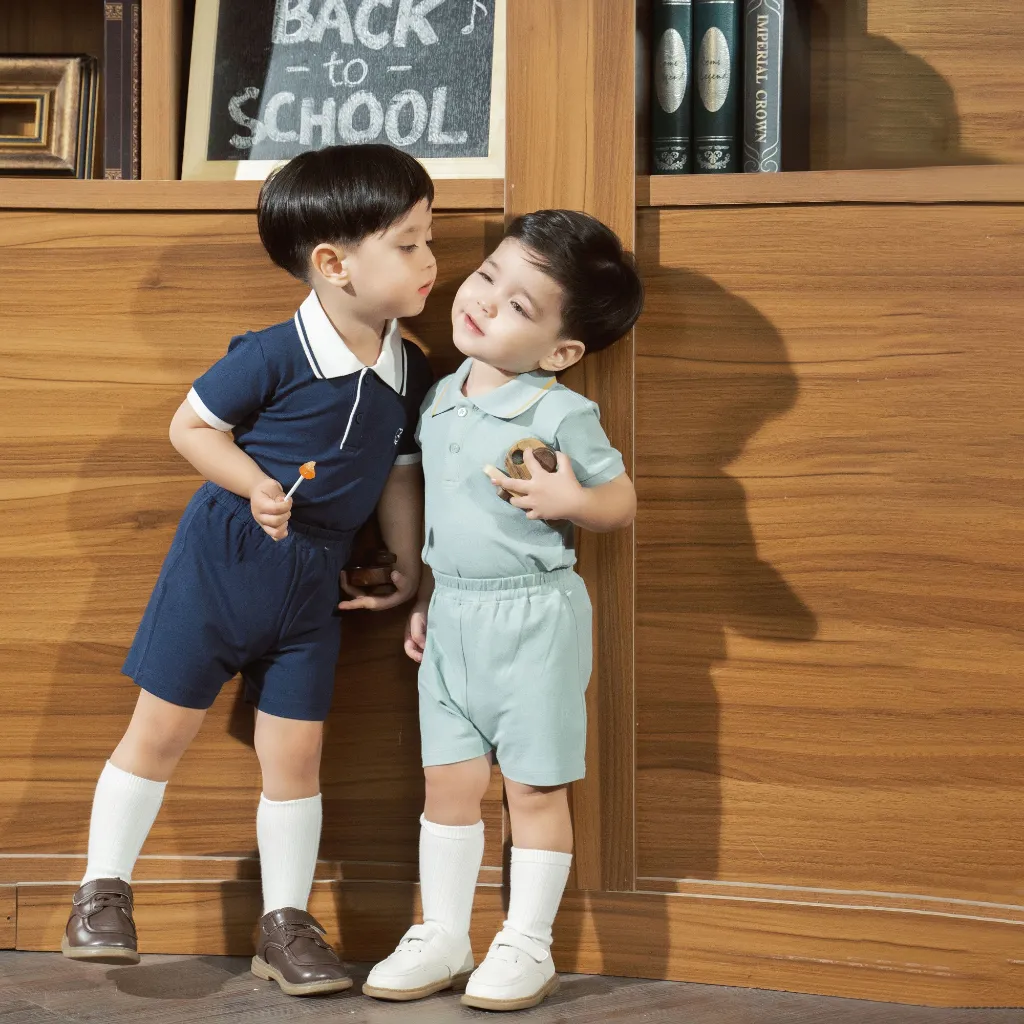 Ảnh Bộ quần áo ngắn tay cổ Polo BU Baby cho bé chất liệu sợi tre và bông hữu cơ - Ponie BPN130308 | Quần áo chính hãng 3